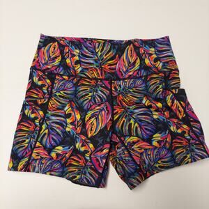 Constantly Varied Gear Shorts Medium Colorful Rainbow Leaf Gym Athletic Workout